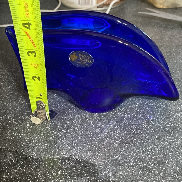 White Cristal Hand Made Italy Blue Murano Artwork - Picture 5 of 8